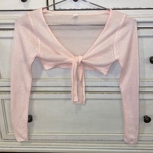 Bloch | Shirts u0026 Tops | Bloch Light Pink Dance Warmup Top Front Tie  Longsleeve Sweater Ballet Cardigan S | Poshmark